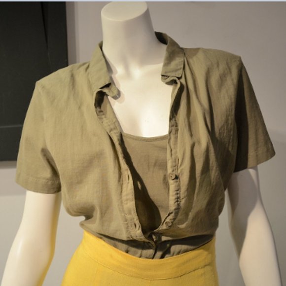 Olive Pure Cotton Mixie Top - Picture 1 of 8